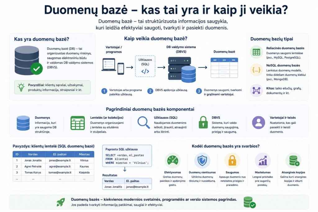 Duomenų bazės pagrindai ir funkcijos