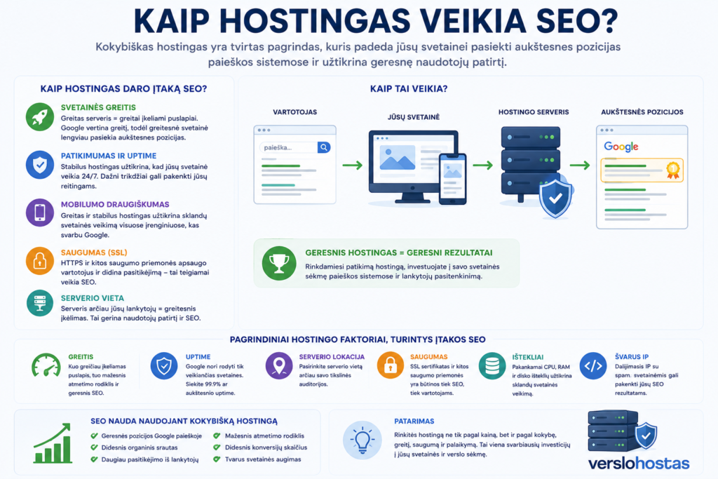 Kaip hostingas veikia SEO