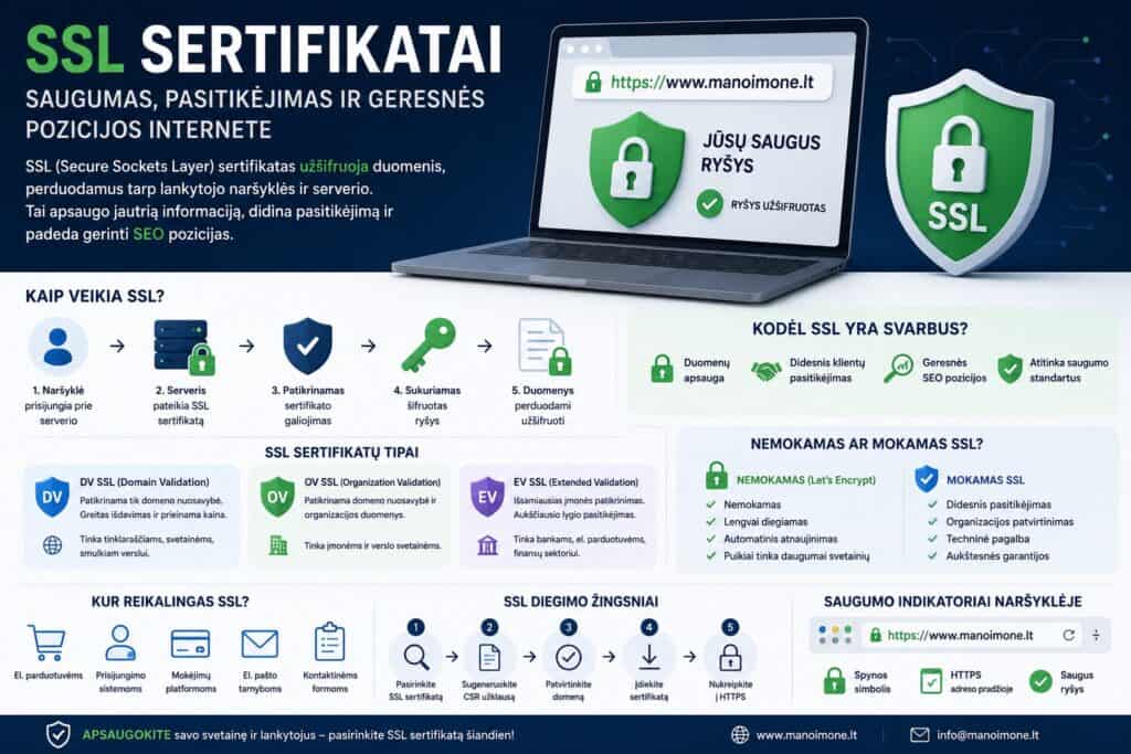 SSL sertifikatai apsaugokite savo svetainę
