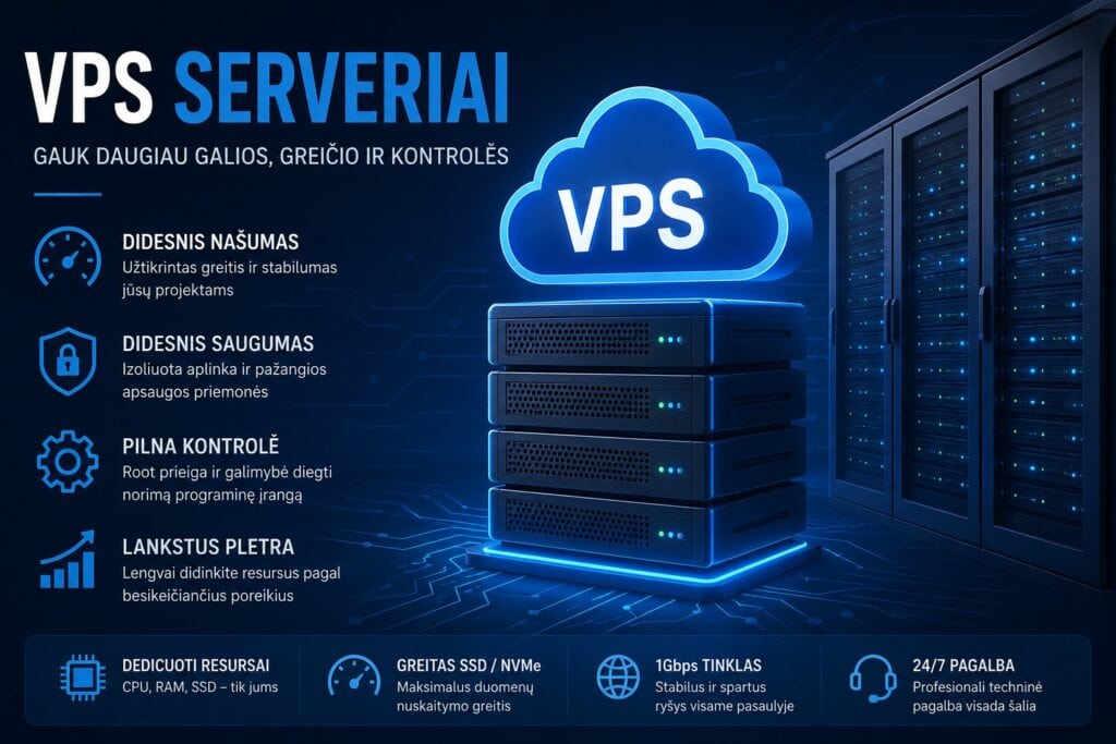 VPS serveriai galinga ir saugi infrastruktūra