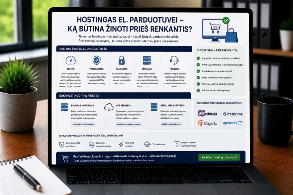 Hostingas el. parduotuvei svarbiausi aspektai