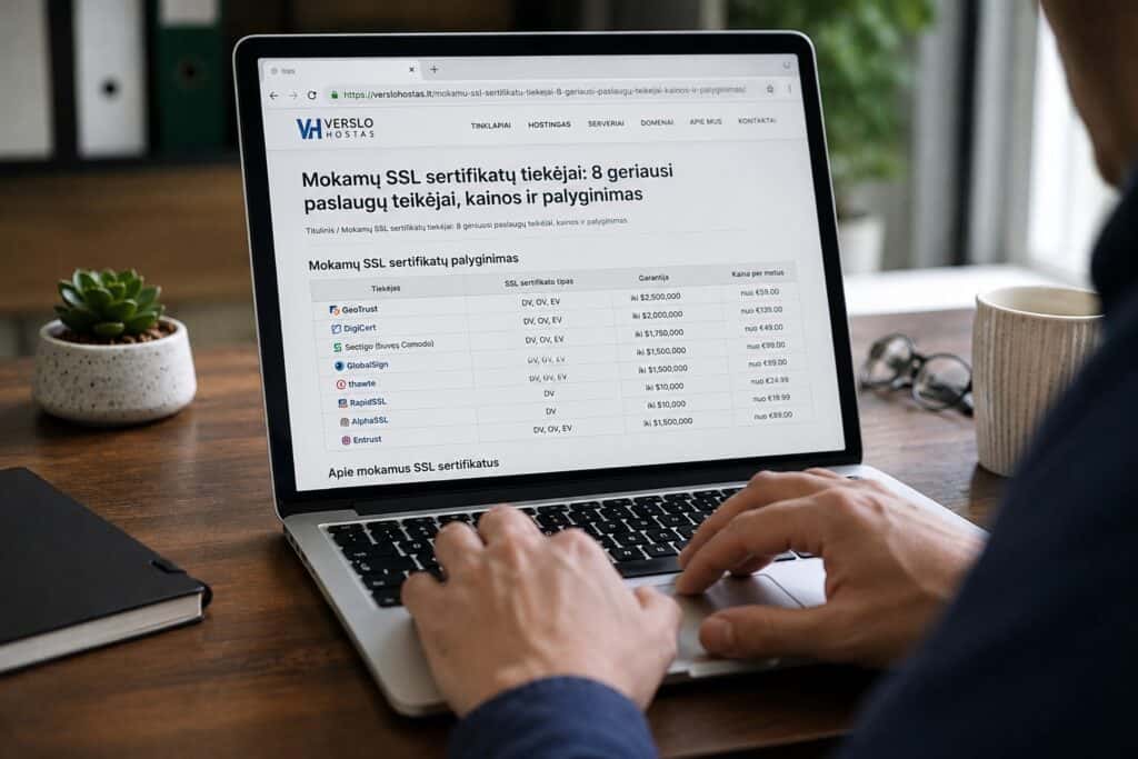 Mokamų SSL sertifikatų tiekėjai