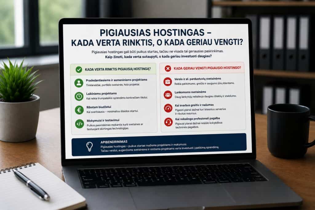 Pigiausias hostingas ir jo pasirinkimas