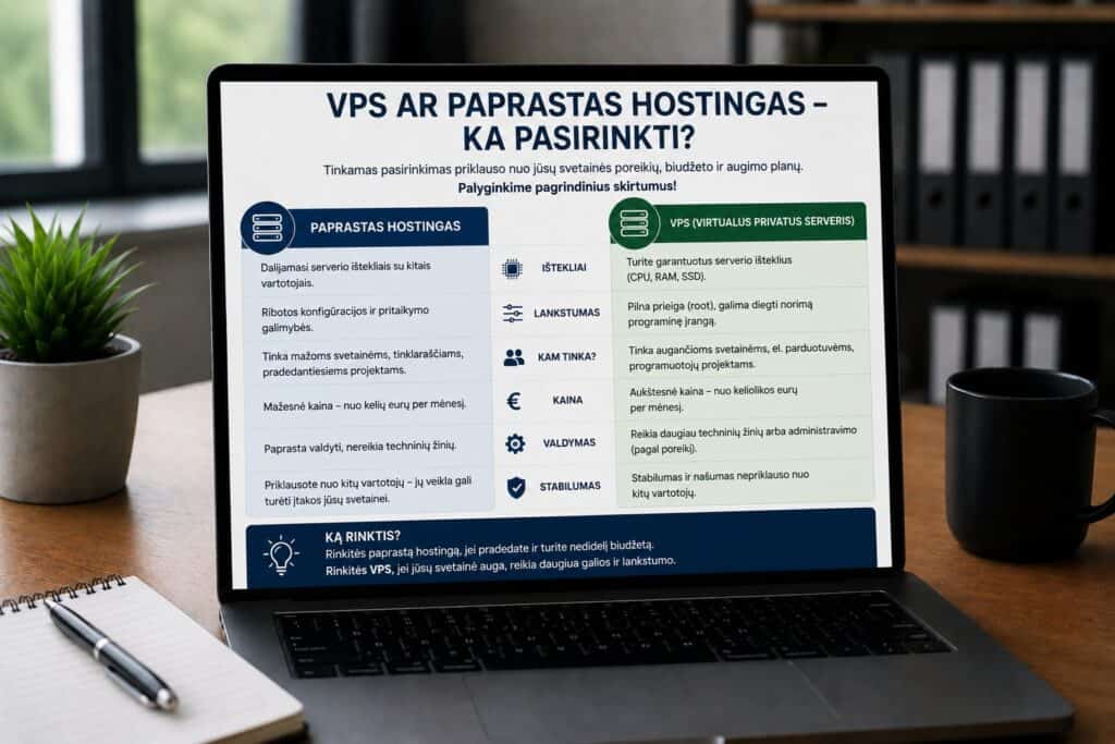 VPS ar paprastas hostingas